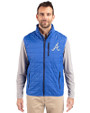 Atlanta Braves Cutter & Buck Rainier PrimaLoft® Mens Big and Tall Eco Insulated Full Zip Puffer Vest Royal Front