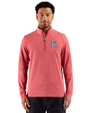 St. Louis Cardinals Cutter & Buck Adapt Recycled Soft Knit Stripe Mens Quarter Zip Pullover Cardinal Red Heather Front