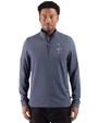 Colorado Rockies Stars & Stripes Cutter & Buck Adapt Recycled Soft Knit Stripe Mens Quarter Zip Pullover Navy Blue Heather Front