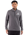 Chicago White Sox Cooperstown Cutter & Buck Adapt Recycled Soft Knit Stripe Mens Quarter Zip Pullover Black Heather Front