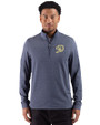 Los Angeles Dodgers City Connect- Cutter & Buck Adapt Recycled Soft Knit Stripe Mens Big & Tall Quarter Zip Pullover Navy Blue Heather Front