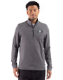 Houston Astro Mono Cutter & Buck Adapt Recycled Soft Knit Stripe Mens Big & Tall Quarter Zip Pullover Black Heather Front