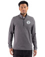 Milwaukee Brewers Mono Cutter & Buck Adapt Recycled Soft Knit Stripe Mens Big & Tall Quarter Zip Pullover Black Heather Front