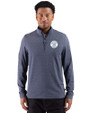 Milwaukee Brewers Mono Cutter & Buck Adapt Recycled Soft Knit Stripe Mens Big & Tall Quarter Zip Pullover Navy Blue Heather Front