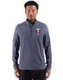 Minnesota Twins Cutter & Buck Adapt Recycled Soft Knit Stripe Mens Big & Tall Quarter Zip Pullover Navy Blue Heather Front