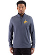 Seattle Mariners Cooperstown Cutter & Buck Adapt Recycled Soft Knit Stripe Mens Big & Tall Quarter Zip Pullover Navy Blue Heather Front
