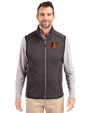 Baltimore Orioles Cutter & Buck Mainsail Sweater-Knit Mens Big and Tall Full Zip Vest Charcoal Heather Front