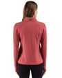 Baltimore Orioles Stars & Stripes Cutter & Buck Adapt Recycled Soft Knit Stripe Womens Quarter Zip Pullover Cardinal Red Heather Back