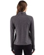Philadelphia Phillies Mono Cutter & Buck Adapt Recycled Soft Knit Stripe Womens Quarter Zip Pullover Black Heather Back