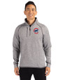 Chicago Cubs Cutter & Buck Mainsail Sweater-Knit Mens Big and Tall Half Zip Pullover Jacket Polished Heather Front