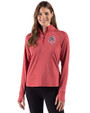 Minnesota Twins Stars & Stripes Cutter & Buck Adapt Recycled Soft Knit Stripe Womens Quarter Zip Pullover Cardinal Red Heather Front