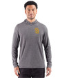 San Diego Padres Cutter & Buck Adapt Recycled Soft Knit Stripe Mens Hooded Pullover Black Heather Front
