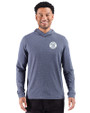 Milwaukee Brewers Mono Cutter & Buck Adapt Recycled Soft Knit Stripe Mens Hooded Pullover Navy Blue Heather Front