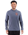 Washington Nationals Cooperstown Cutter & Buck Adapt Recycled Soft Knit Stripe Mens Hooded Pullover Navy Blue Heather Front