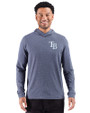 Tampa Bay Rays Cutter & Buck Adapt Recycled Soft Knit Stripe Mens Hooded Pullover Navy Blue Heather Front