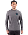 Miami Marlins City Connect- Cutter & Buck Adapt Recycled Soft Knit Stripe Mens Hooded Pullover Black Heather Front