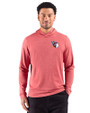 Cleveland Guardians Cutter & Buck Adapt Recycled Soft Knit Stripe Mens Hooded Pullover Cardinal Red Heather Front