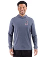 Cleveland Guardians Stars & Stripes Cutter & Buck Adapt Recycled Soft Knit Stripe Mens Hooded Pullover Navy Blue Heather Front