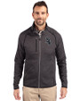 Chicago White Sox Cutter & Buck Mainsail Sweater-Knit Mens Big and Tall Full Zip Jacket Charcoal Heather Front