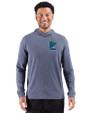 Minnesota Twins City Connect Cutter & Buck Adapt Recycled Soft Knit Stripe Mens Big & Tall Hooded Pullover Navy Blue Heather Front