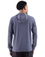 Chicago Cubs Stars & Stripes Cutter & Buck Adapt Recycled Soft Knit Stripe Mens Big & Tall Hooded Pullover Navy Blue Heather Back