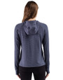 Boston Red Sox Cutter & Buck Adapt Recycled Soft Knit Stripe Womens Hooded Pullover Navy Blue Heather Back