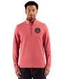 Atlanta United FC - Cutter & Buck Adapt Recycled Soft Knit Stripe Mens Quarter Zip Pullover Cardinal Red Heather Front