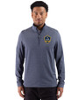 LA Galaxy Cutter & Buck Adapt Recycled Soft Knit Stripe Mens Big & Tall Quarter Zip Pullover Navy Blue Heather Front