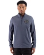 Philadelphia Union Cutter & Buck Adapt Recycled Soft Knit Stripe Mens Big & Tall Quarter Zip Pullover Navy Blue Heather Front