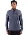 Philadelphia Union Cutter & Buck Adapt Recycled Soft Knit Stripe Mens Big & Tall Quarter Zip Pullover Navy Blue Heather Front