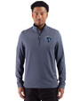 Sporting Kansas City Cutter & Buck Adapt Recycled Soft Knit Stripe Mens Big & Tall Quarter Zip Pullover Navy Blue Heather Front