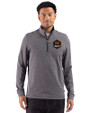 Houston Dynamo FC Cutter & Buck Adapt Recycled Soft Knit Stripe Mens Big & Tall Quarter Zip Pullover Black Heather Front