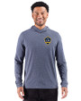 LA Galaxy Cutter & Buck Adapt Recycled Soft Knit Stripe Mens Hooded Pullover Navy Blue Heather Front