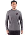 Inter Miami CF Cutter & Buck Adapt Recycled Soft Knit Stripe Mens Big & Tall Hooded Pullover Black Heather Front
