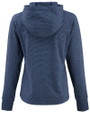 New York City FC Cutter & Buck Adapt Recycled Soft Knit Stripe Womens Hooded Pullover Navy Blue Heather Mannequin Back