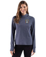San Diego FC Cutter & Buck Adapt Recycled Soft Knit Stripe Womens Hooded Pullover Navy Blue Heather Front