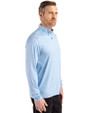 Cutter & Buck Coastline Recycled Double Peached Mens Big & Tall Quarter Zip Pullover Atlas Light Blue Side