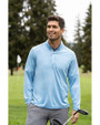 Cutter & Buck Coastline Recycled Double Peached Mens Big & Tall Quarter Zip Pullover Atlas Light Blue Lifestyle 3