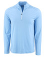 Cutter & Buck Coastline Recycled Double Peached Mens Big & Tall Quarter Zip Pullover Atlas Light Blue Mannequin