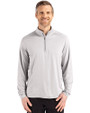 Cutter & Buck Coastline Recycled Double Peached Mens Big & Tall Quarter Zip Pullover CONCRETE Front