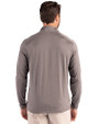 Cutter & Buck Coastline Recycled Double Peached Mens Big & Tall Quarter Zip Pullover Elemental Grey Back