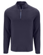 Cutter & Buck Coastline Recycled Double Peached Mens Big & Tall Quarter Zip Pullover Navy Blue Mannequin
