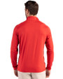 Cutter & Buck Coastline Recycled Double Peached Mens Big & Tall Quarter Zip Pullover Red Back