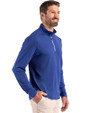 Cutter & Buck Coastline Recycled Double Peached Mens Big & Tall Quarter Zip Pullover Tour Blue Side