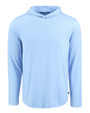 Cutter & Buck Coastline Recycled Double Peached Mens Big & Tall Hooded Pullover Atlas Light Blue Mannequin