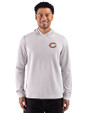 Chicago Bears - Cutter & Buck Adapt Recycled Soft Knit Stripe Mens Hooded Pullover Polished Heather/White Front