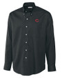 Cincinnati Reds Cutter & Buck Epic Easy Care Nailshead Mens Big and Tall Long Sleeve Dress Shirt Black Mannequin