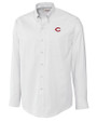Cincinnati Reds Cutter & Buck Epic Easy Care Nailshead Mens Big and Tall Long Sleeve Dress Shirt White Mannequin