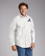 Atlanta Braves Cutter & Buck Epic Easy Care Fine Twill Mens Big and Tall Dress Shirt White Front