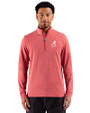 Alabama Crimson Tide Alumni Cutter & Buck Adapt Recycled Soft Knit Stripe Mens Quarter Zip Pullover  Cardinal Red Heather Front